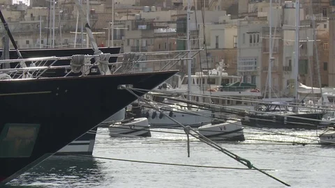 Boats and ropes Stock Footage