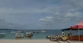 Boats and seascape in tourism location water sports paradise Bali Benoa beach 4k or 4k+ Resolution