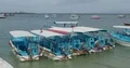 Boats and seascape in tourism location water sports paradise Bali Benoa beach 4k or 4k+ Resolution