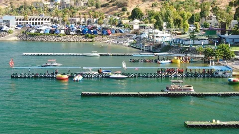 Boats Approaching Dock Stock Footage 125852482