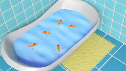 Boats in the bathroom Stock Footage 236245798