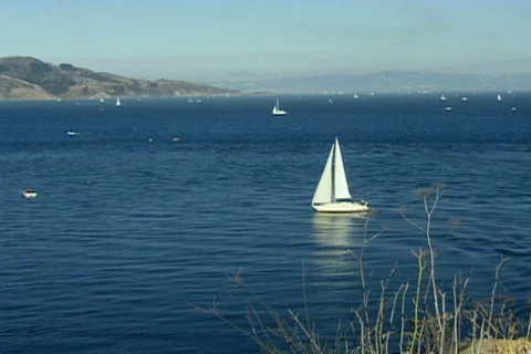 Boats on bay 1 Stock Footage 490692