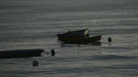 Boats on the bay during the sunset Stock Footage 35619449