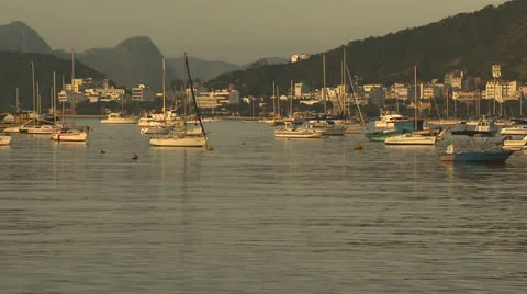 Boats in the bay Stock Footage 26830885
