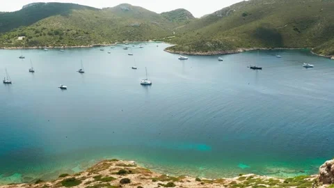 Boats in a bay Stock Footage 131346145