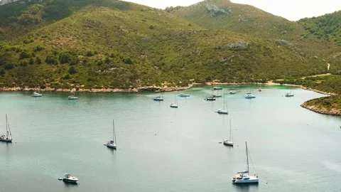 Boats in a bay Stock Footage 131346455