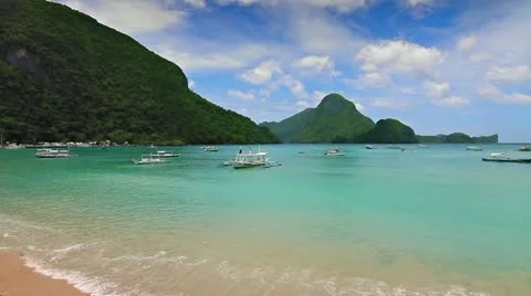 Boats in the bay loop Stock Footage 11618825