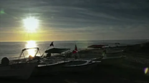 Boats on beach Stock Footage 10819639