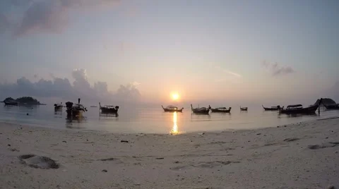 Boats on the beach Stock Footage 54608057