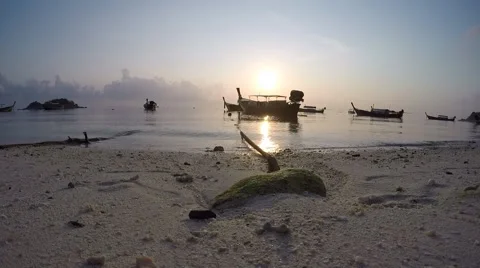 Boats on the beach Stock Footage 54614892