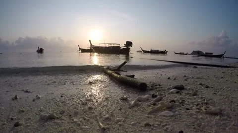 Boats on the beach Stock Footage 54617133