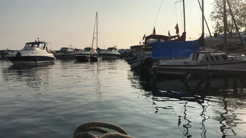 Boats on the beach Video stock 144343720