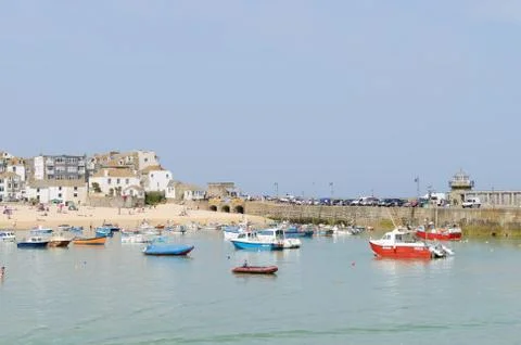 Boats by beach Stock Photos