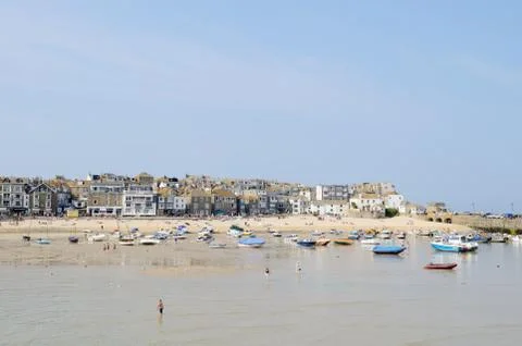 Boats by beach Stock Photos