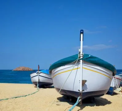 Boats on the beach Stock Photos