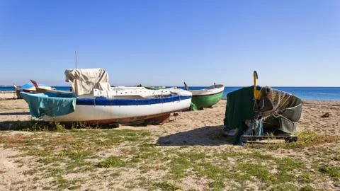 Boats on the beach Stock Photos