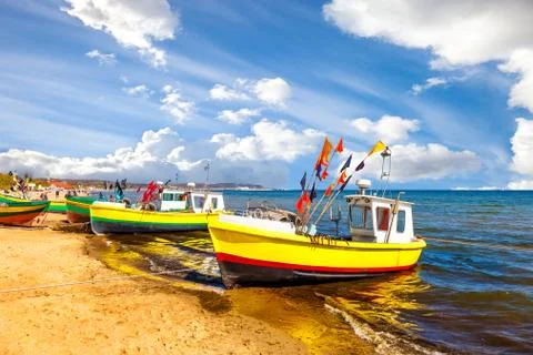 Boats on the beach Stock Photos