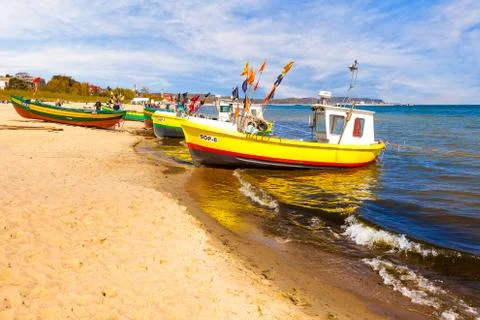Boats on the beach Stock Photos