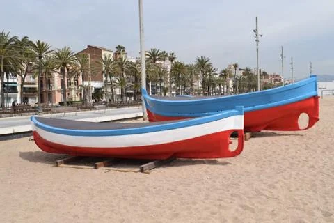 Boats on the beach Stock Photos
