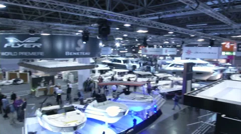 Boats at Boot Dusseldorf  Stock Footage 46942247