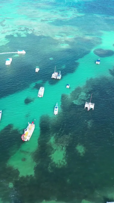 Boats Cabeza de Toro Punta Cana Dominican Republic Stock Footage 303445549