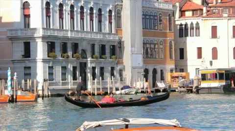 Boats on canal Stock Footage 21893589