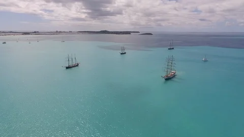 Boats in the caribbean 스톡 동영상 129425066