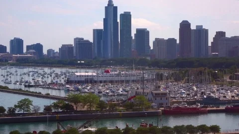 Boats in the Chicago Harbor Stock Footage 93783111