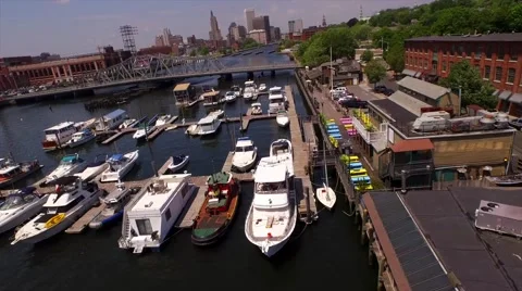 Boats in the City Stock Footage 50795725