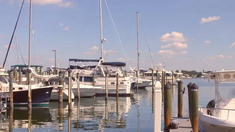 Boats docked at the harbor Stock Footage 97547950
