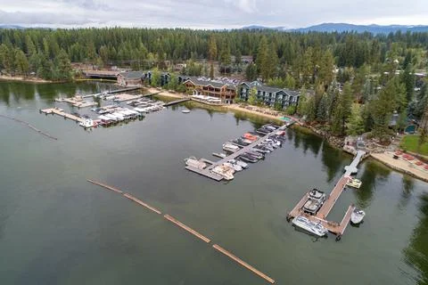 Boats docked at the harbor Stock Photos