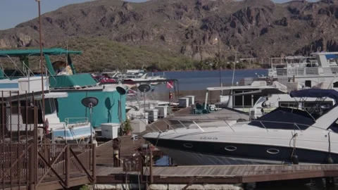 Boats Docked at a Marina 2 Stock Footage 200800007