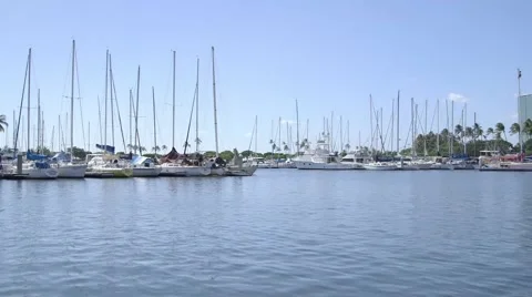 Boats Docked in Marina Stock Footage 47323251