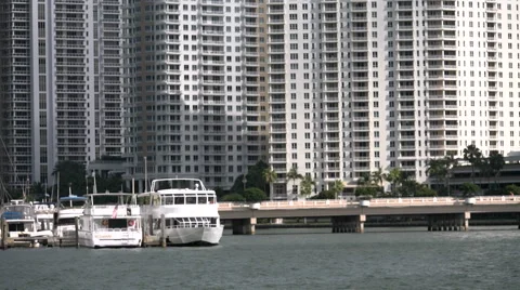 Boats docked in Miami Stock Footage 62554975
