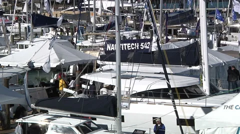 Boats docked in Miami Stock Footage 67568607