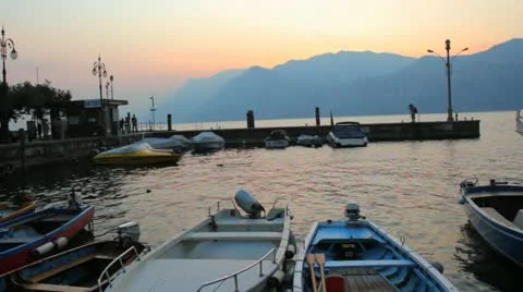 Boats Docking on lake 2 Stock Footage 20489668