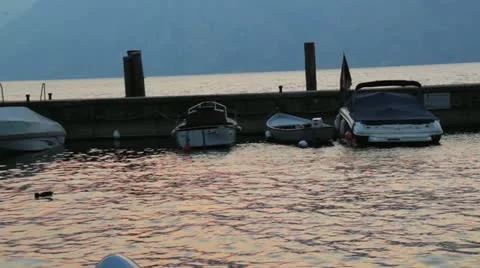 Boats Docking on lake 3 Stock Footage 20489735