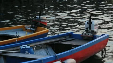 Boats Docking on lake close up Stock Footage 20489737