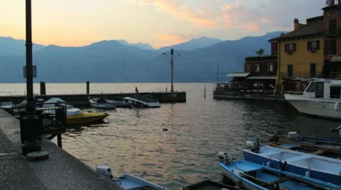 Boats Docking on lake Stock Footage 20489440