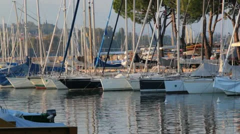 Boats in docks close 2 Stock Footage 21893306