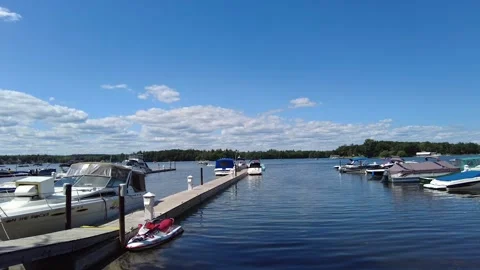 Boats by docks Stock Footage 157558603