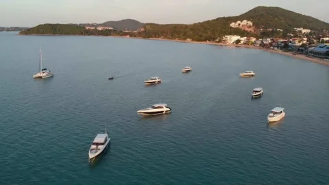 Boats during Sunset in KohSamui Видео 151047180