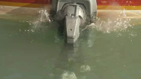 The boat's engine starts Stock Footage 141692034