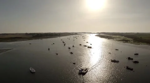 Boats in Estuary Video stock 44423763