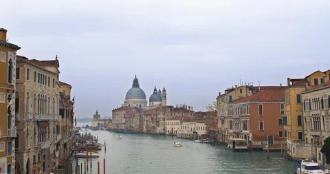 Boats float on back canals in Venice Italy. Shot filmed in 4k 2160p Stock Footage 120418544