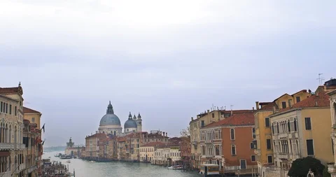 Boats float on back canals in Venice Italy. Shot filmed in 4k 2160p Stock Footage 120418796