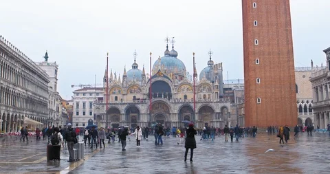 Boats float on back canals in Venice Italy. Shot filmed in 4k 2160p Stock Footage 120420053