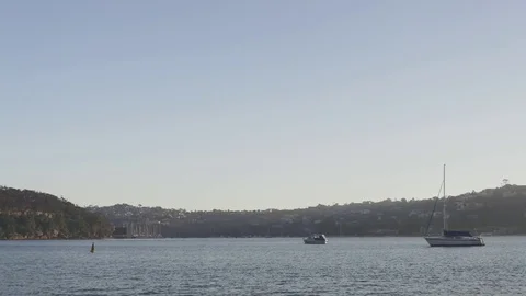 Boats floating in Bay Stock Footage 71318317