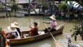 Boats in floating market. HD Footage