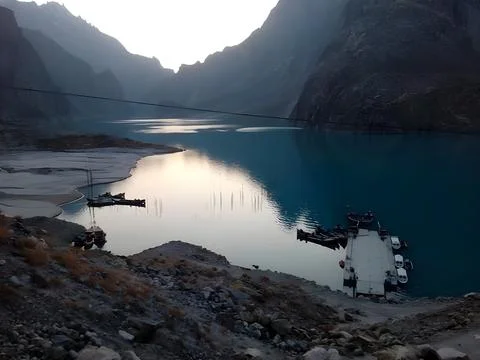 Boats Floating in the Middle of a Lake Stock Photos
